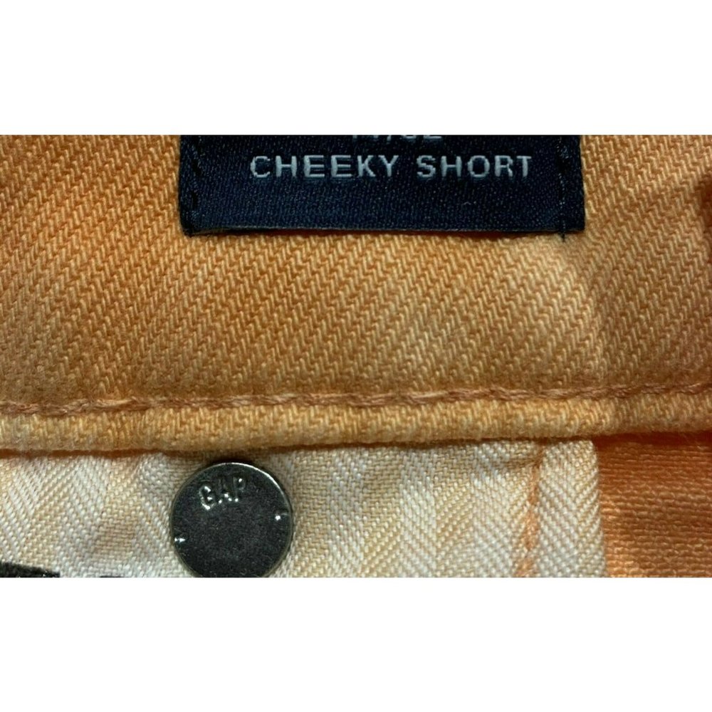 NWT GAP Women's Cheeky Denim Shorts Sz 2 Orange Tie Dye Stretch #575099 - Picture 3 of 6